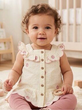 Happily Grey Floral Ruffle Baby Dress with Bow and headband and pants 3-6 months